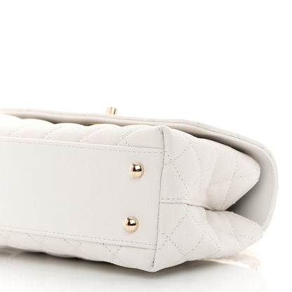 Chanel Caviar Quilted Mini Coco Handle Flap White 11 of 13