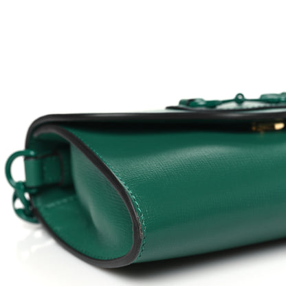 Gucci Azalea Calfskin Web Monochrome Mini Horsebit 1955 Chain Shoulder Bag Emerald 9 of 10
