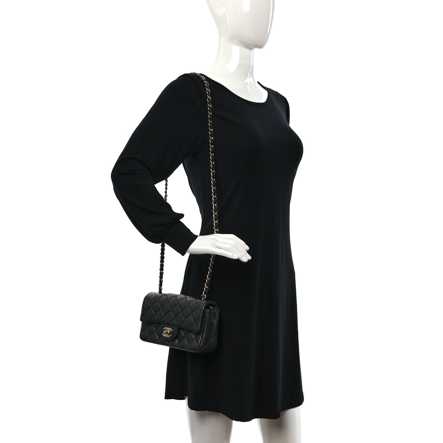 Chanel Iridescent Caviar Quilted Mini Rectangular Flap Charcoal 2 of 12