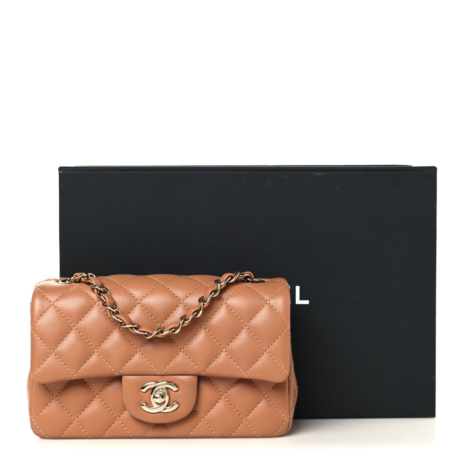 Chanel Lambskin Quilted Mini Rectangular Flap Brown 11 of 11