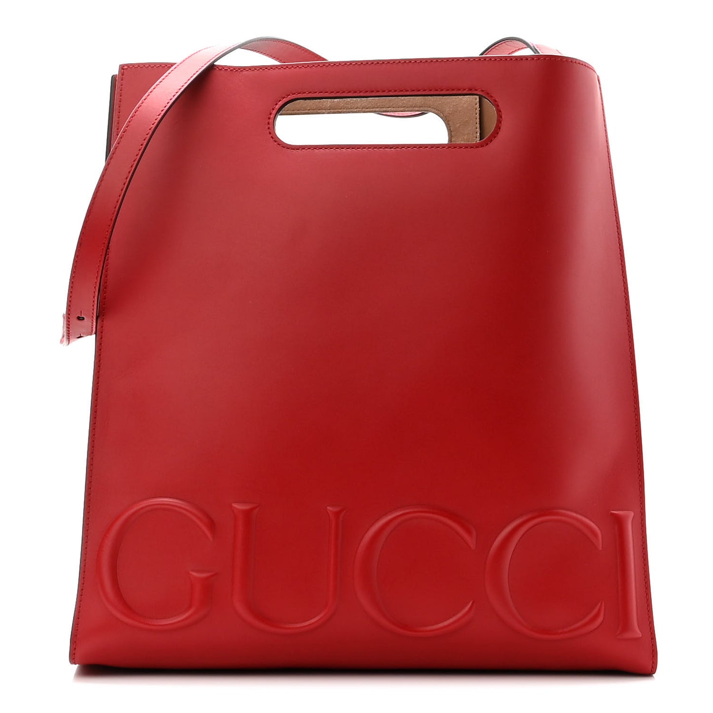 Calfskin Embossed Medium XL Tote Red