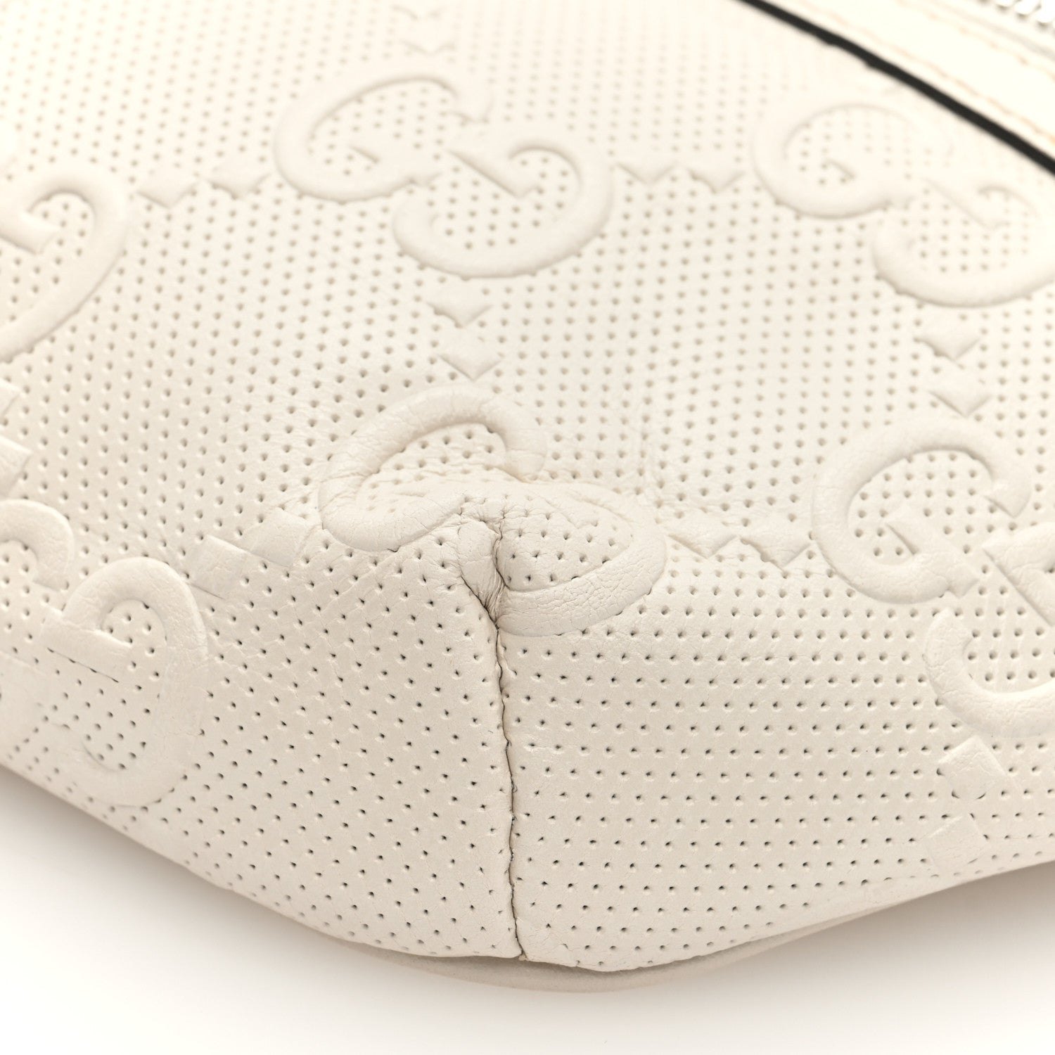 Gucci Calfskin GG Tennis Embossed Belt Bag Mystic White 10 of 10