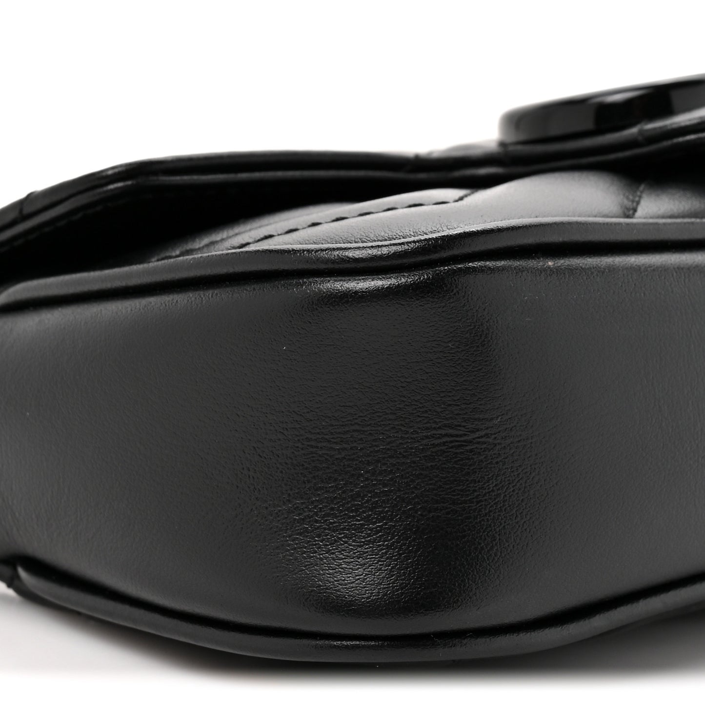 Calfskin Matelasse Monochrome GG Marmont Chain Belt Bag Black