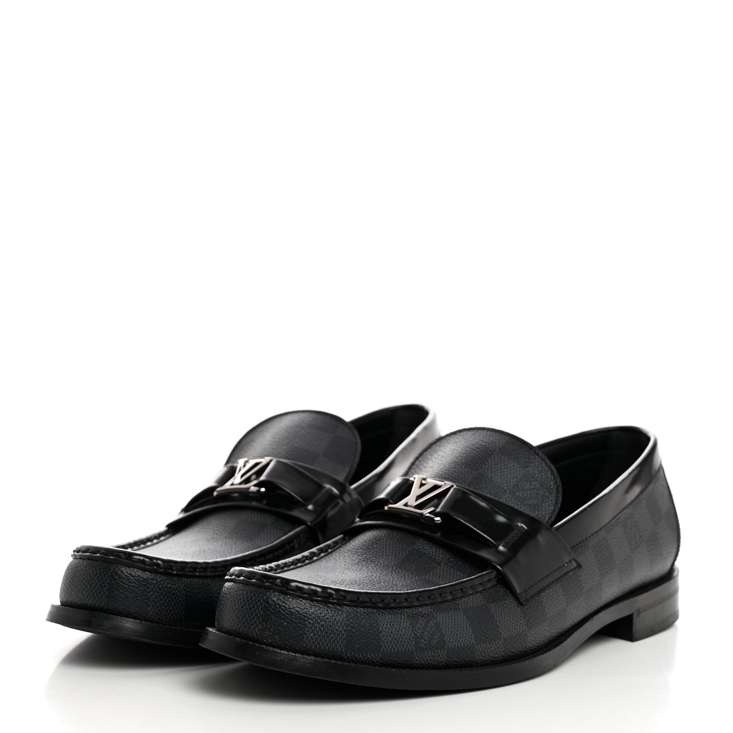 Louis Vuitton Damier Graphite Calfskin Mens Major Loafers 11 3 of 10