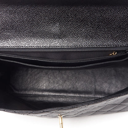Chanel Caviar Quilted Jumbo Kelly Flap Black 7 of 10