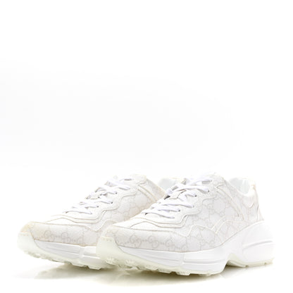 Gucci GG Supreme Monogram Mens Rhyton Sneakers 9 White 4 of 11