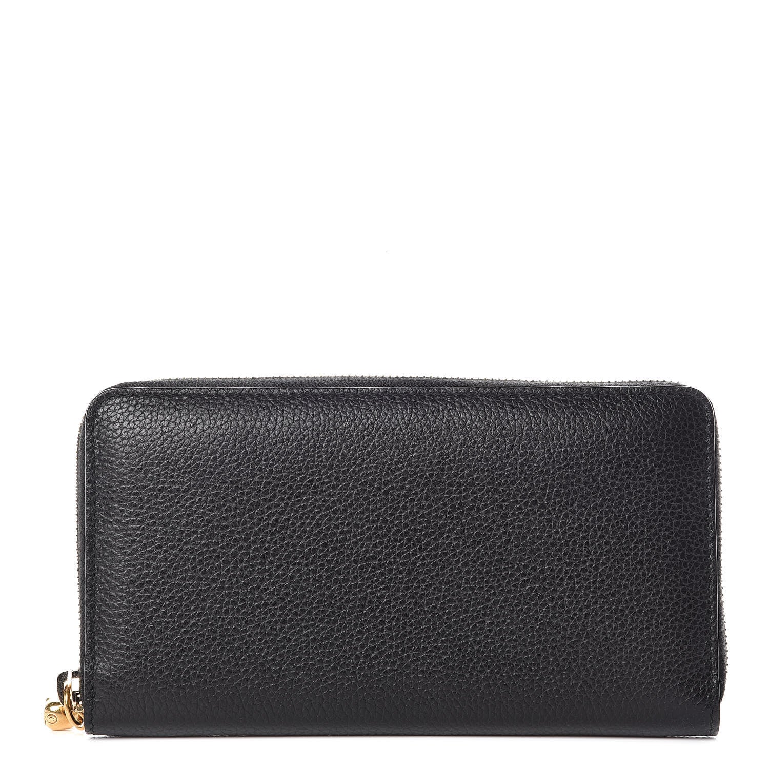Alexander McQueen Pebbled Calfskin Skull Continental Zip Wallet Black 1 of 12