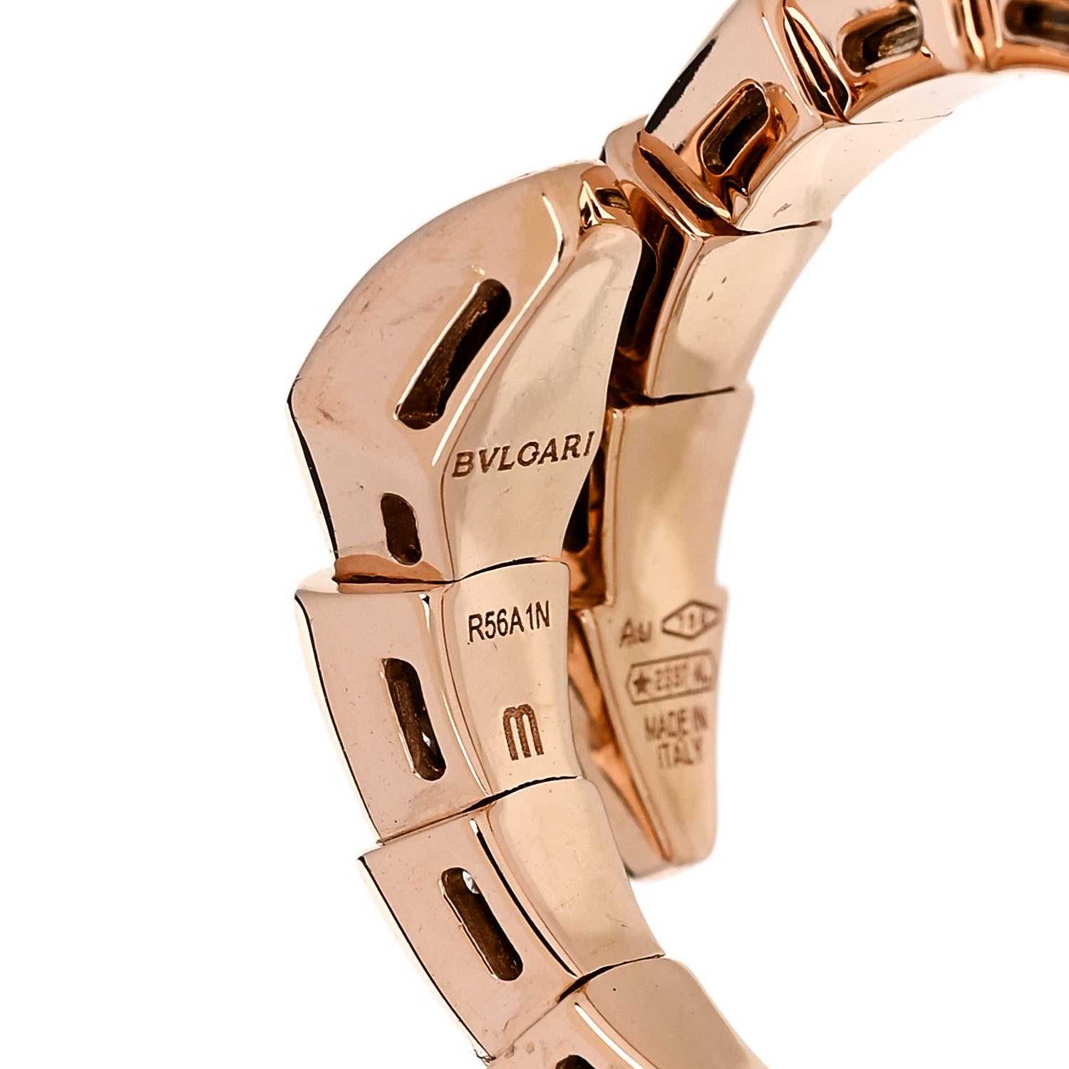 Bulgari 18K Rose Gold Diamond Serpenti Viper Pave Ring M 4 of 5