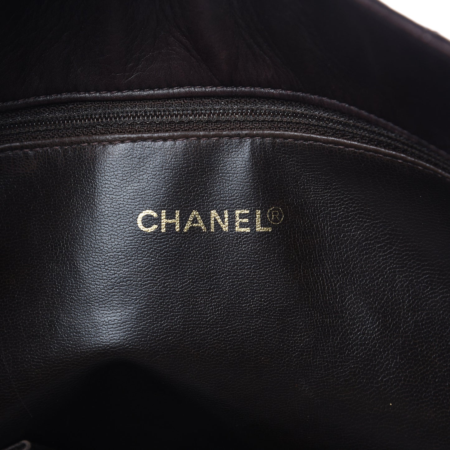 Lambskin Quilted Shopping Tote Dark Brown