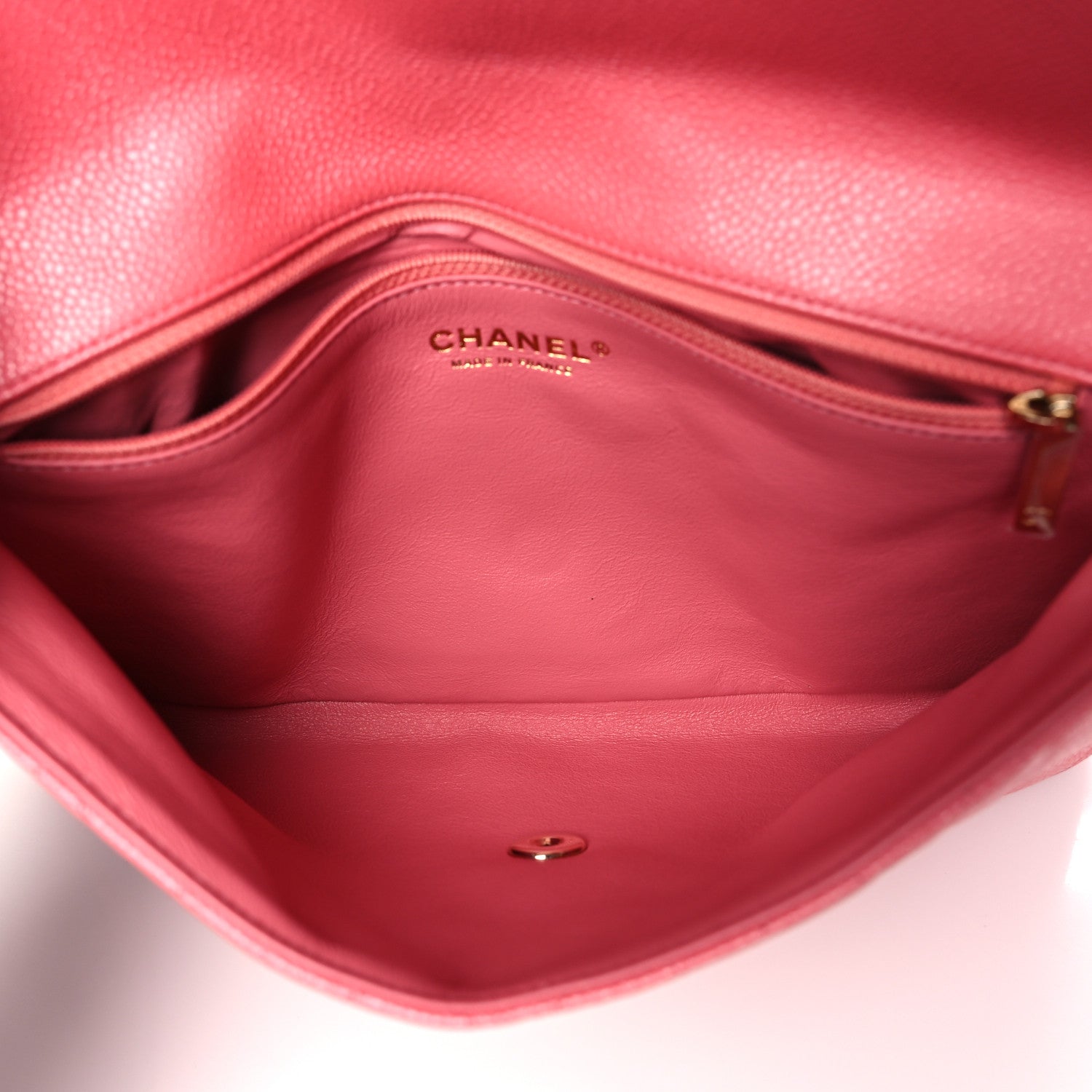 Chanel Caviar Quilted Flap Clutch Pink 5 of 10