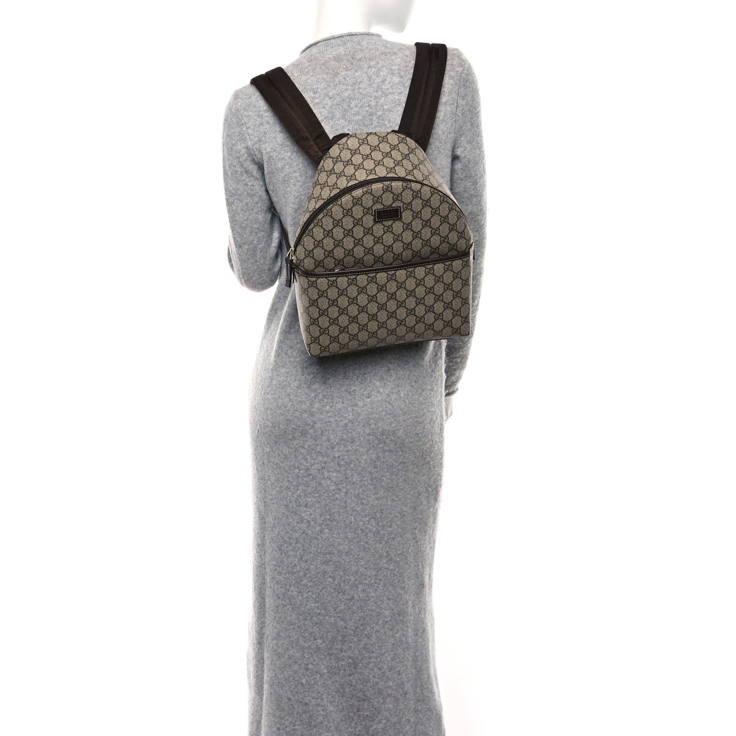 GG Supreme Monogram Margaux Calfskin Childrens Day Backpack Beige Ebony Cocoa Dark Chocolate
