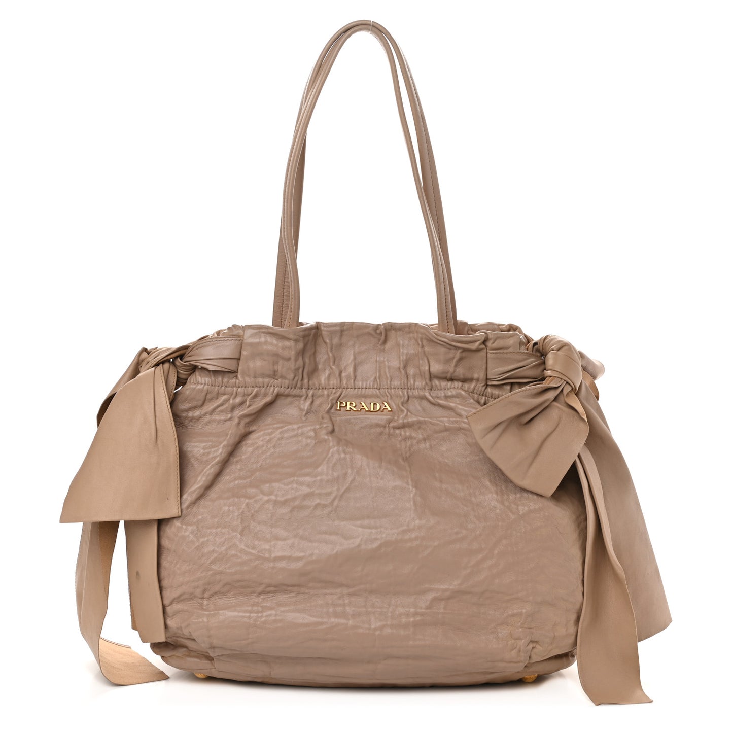 Nappa Bow Tote Beige