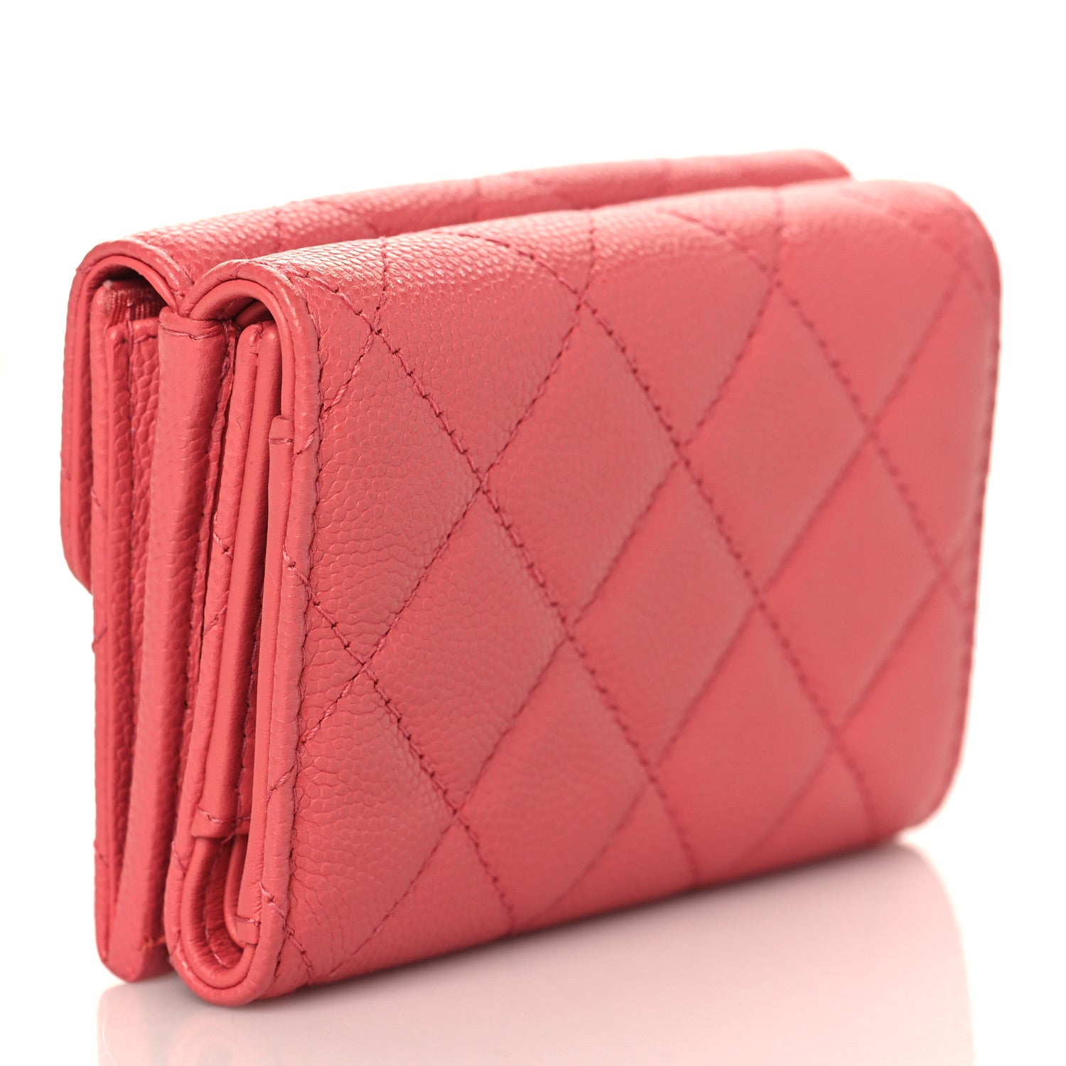 Chanel Caviar Quilted Double Flap Wallet Pink 3 of 7
