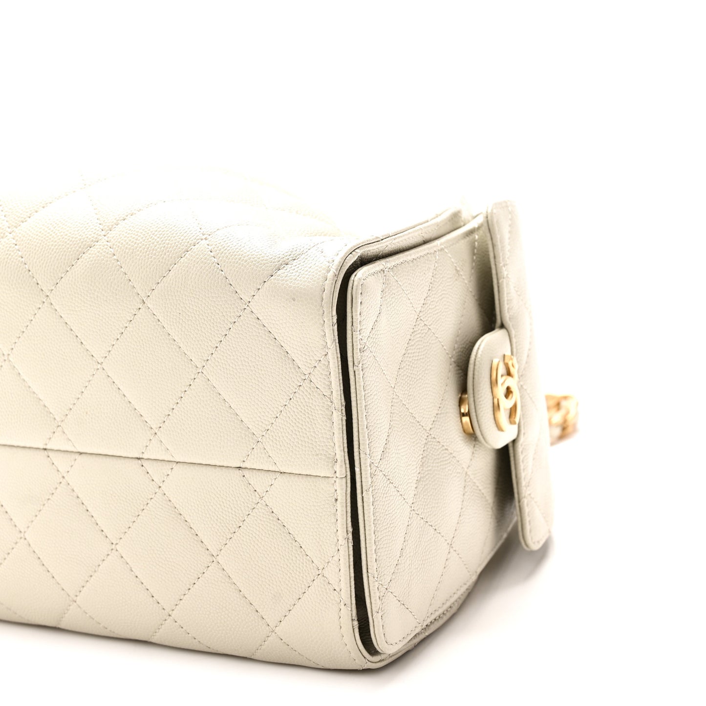 Caviar Quilted Small Chanel 25 Handbag Light Grey