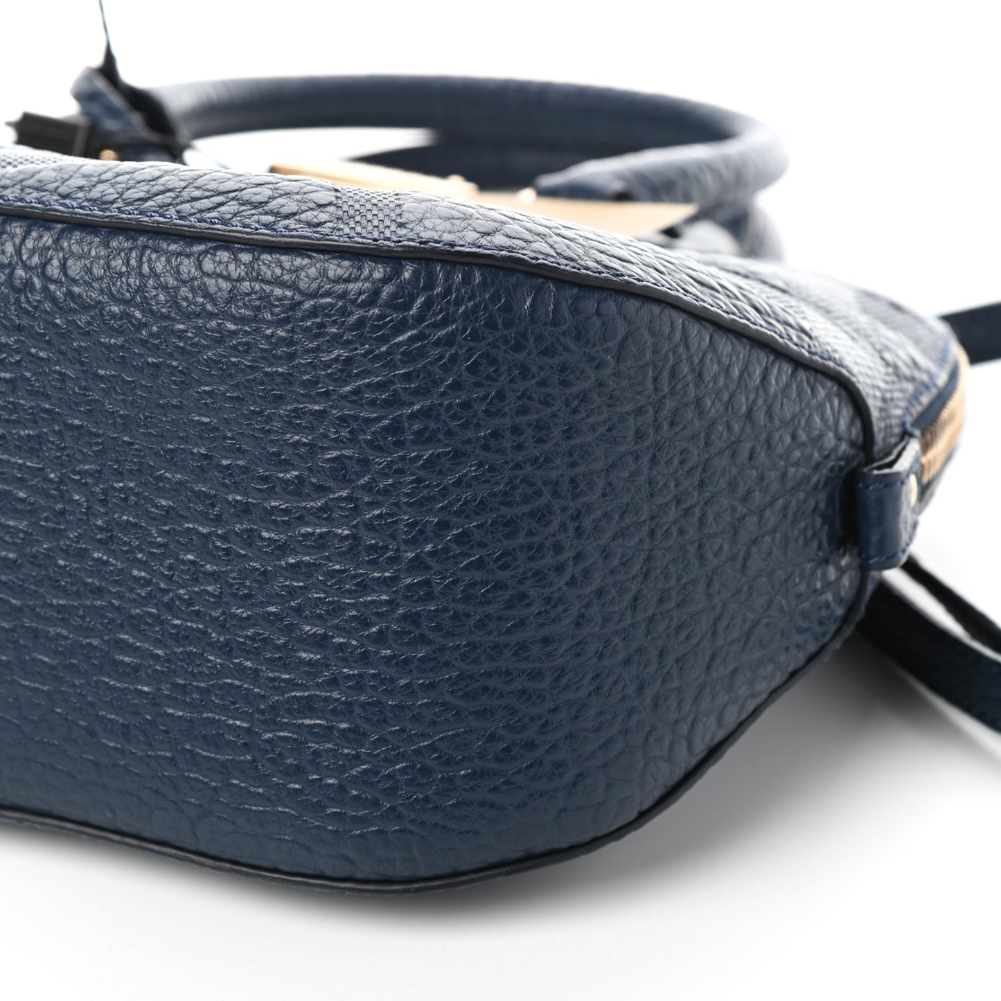 Heritage Grain Check Embossed Small Orchard Bowling Bag Blue Carbon