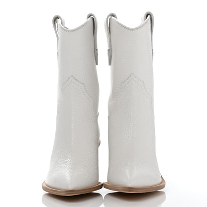 Fendi Grained Calfskin Cutwalk Ankle Boots 38 White 2 of 8