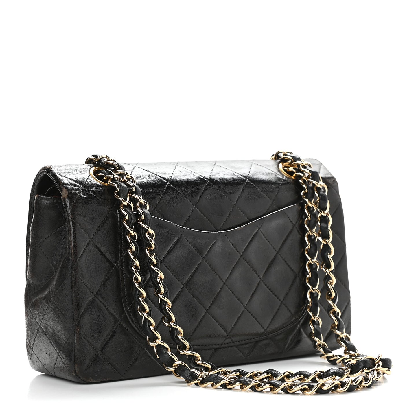 Lambskin Quilted Small Double Flap Black
