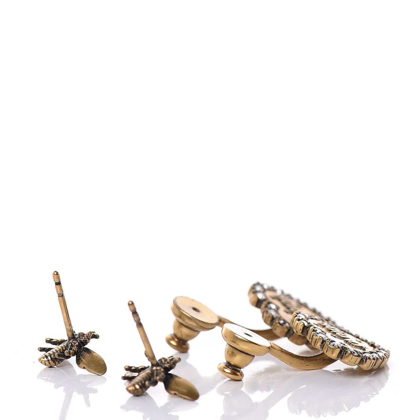 Metal Bee J'Adior Earrings Aged Gold