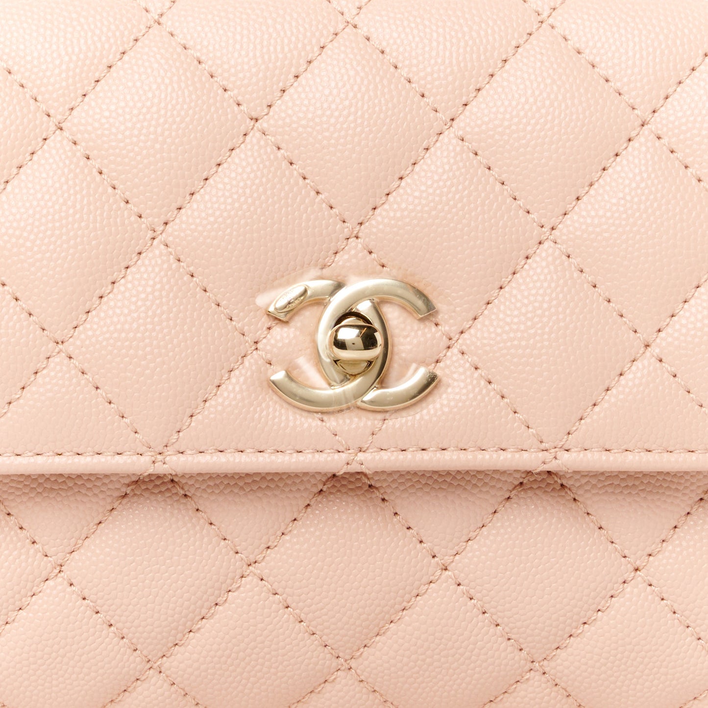 Caviar Quilted Mini Coco Handle Flap Light Pink