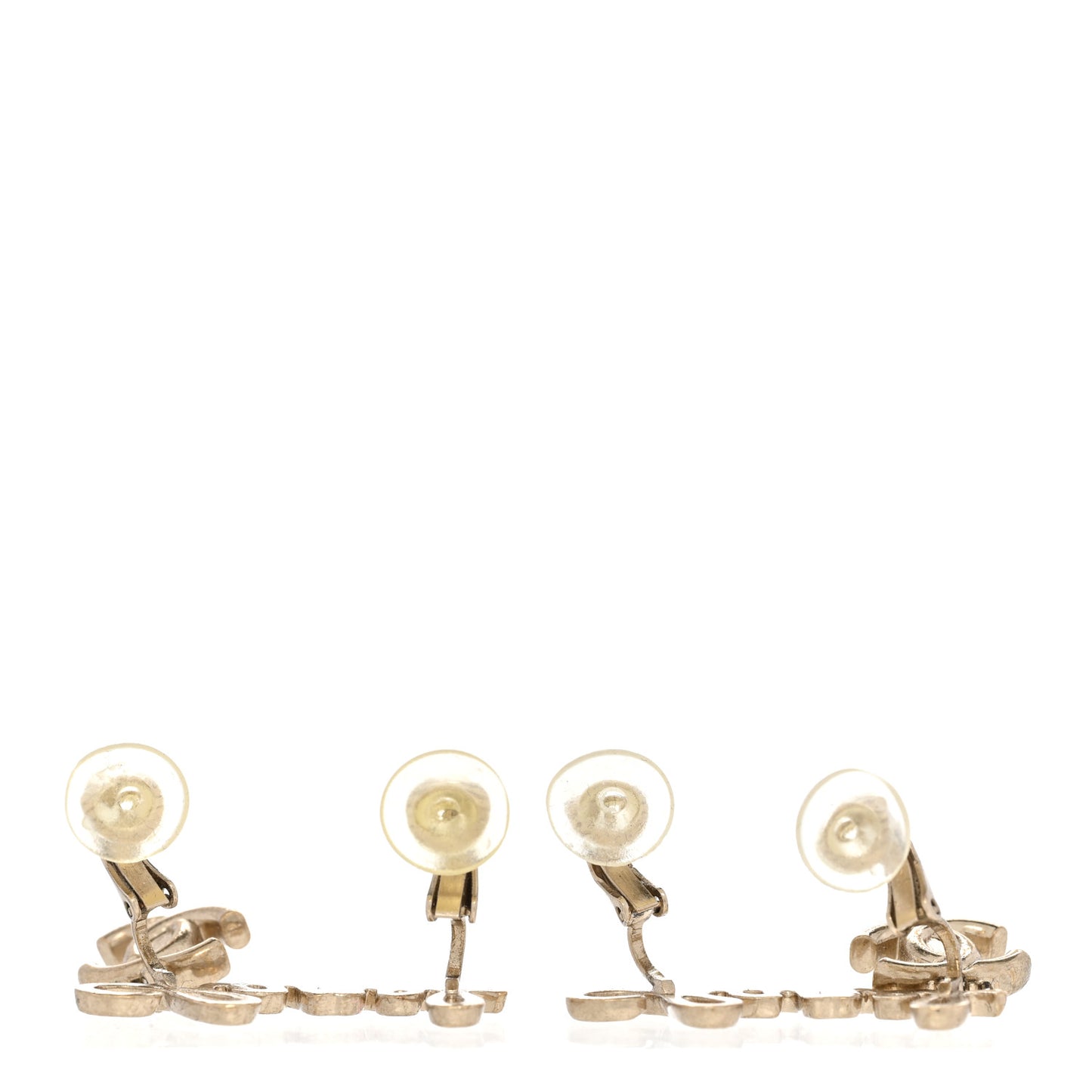 Metal Logo CC Turnlock Clip On Earrings Gold
