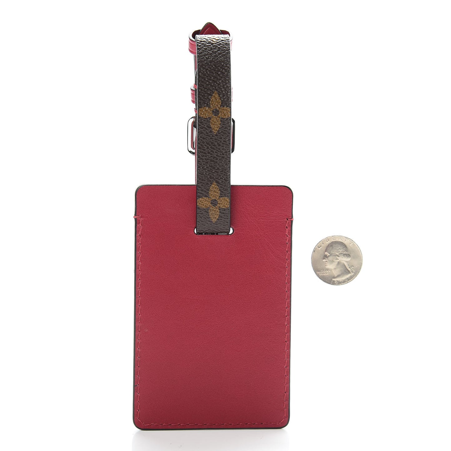Calfskin Monogram Luggage Tag Fuchsia