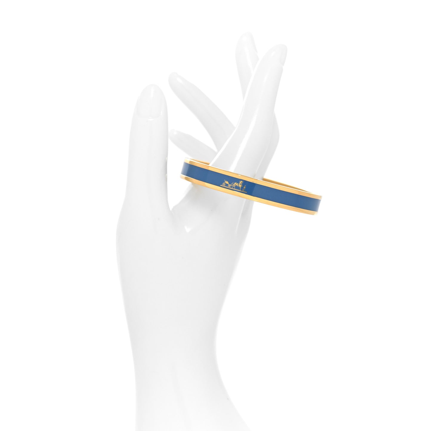 Enamel Printed Caleche Narrow Bracelet 70 Bleu