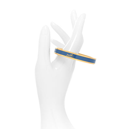 Hermes Enamel Printed Caleche Narrow Bracelet 70 Bleu 2 of 5