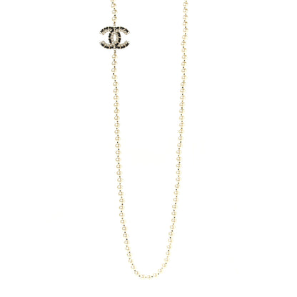 Chanel Pearl Lambskin CC Vintage Allure Necklace Gold 1 of 4