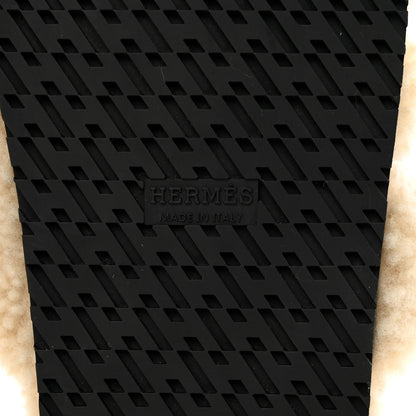 Hermes Woolskin Womens Chypre Sandals 36.5 Ecru 6 of 9