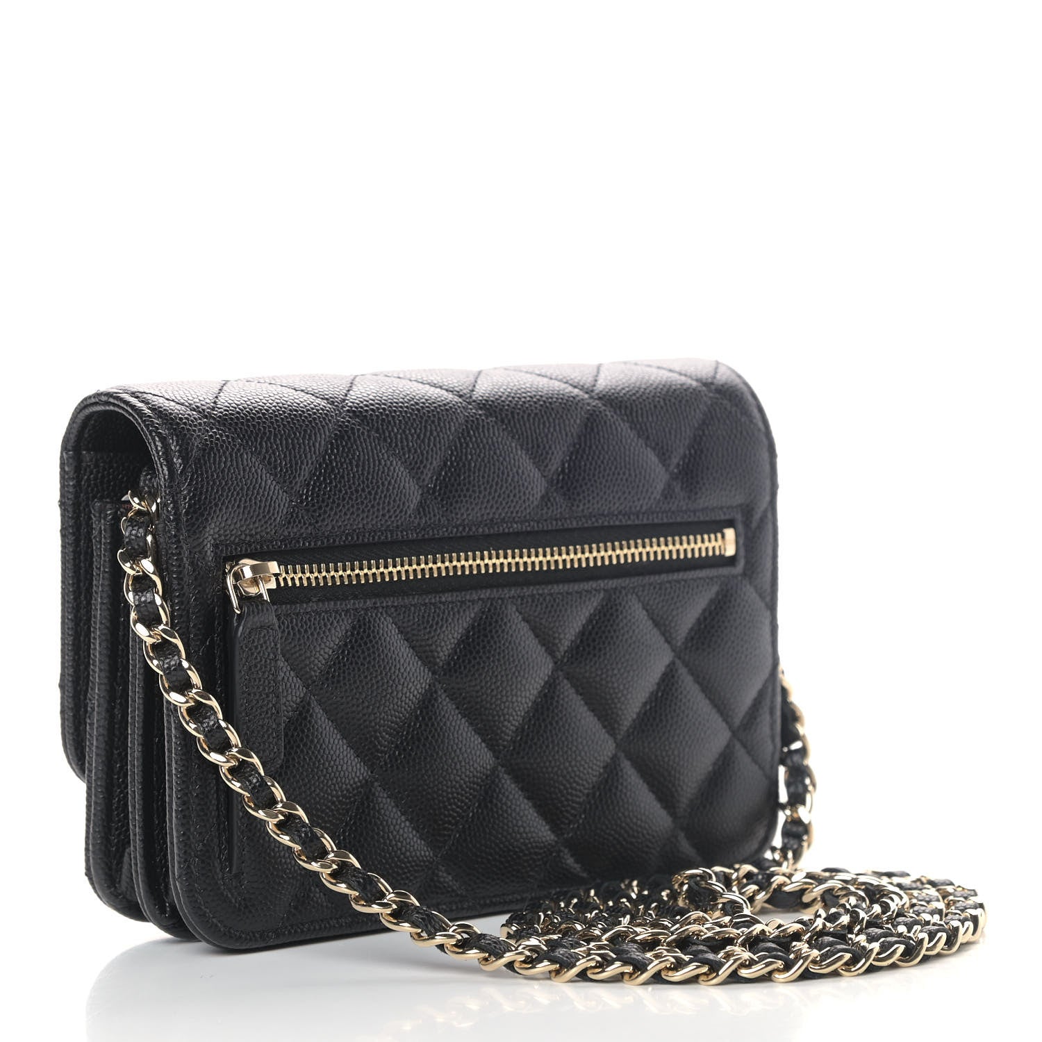 Chanel Caviar Quilted Mini Wallet On Chain WOC Black 2 of 4