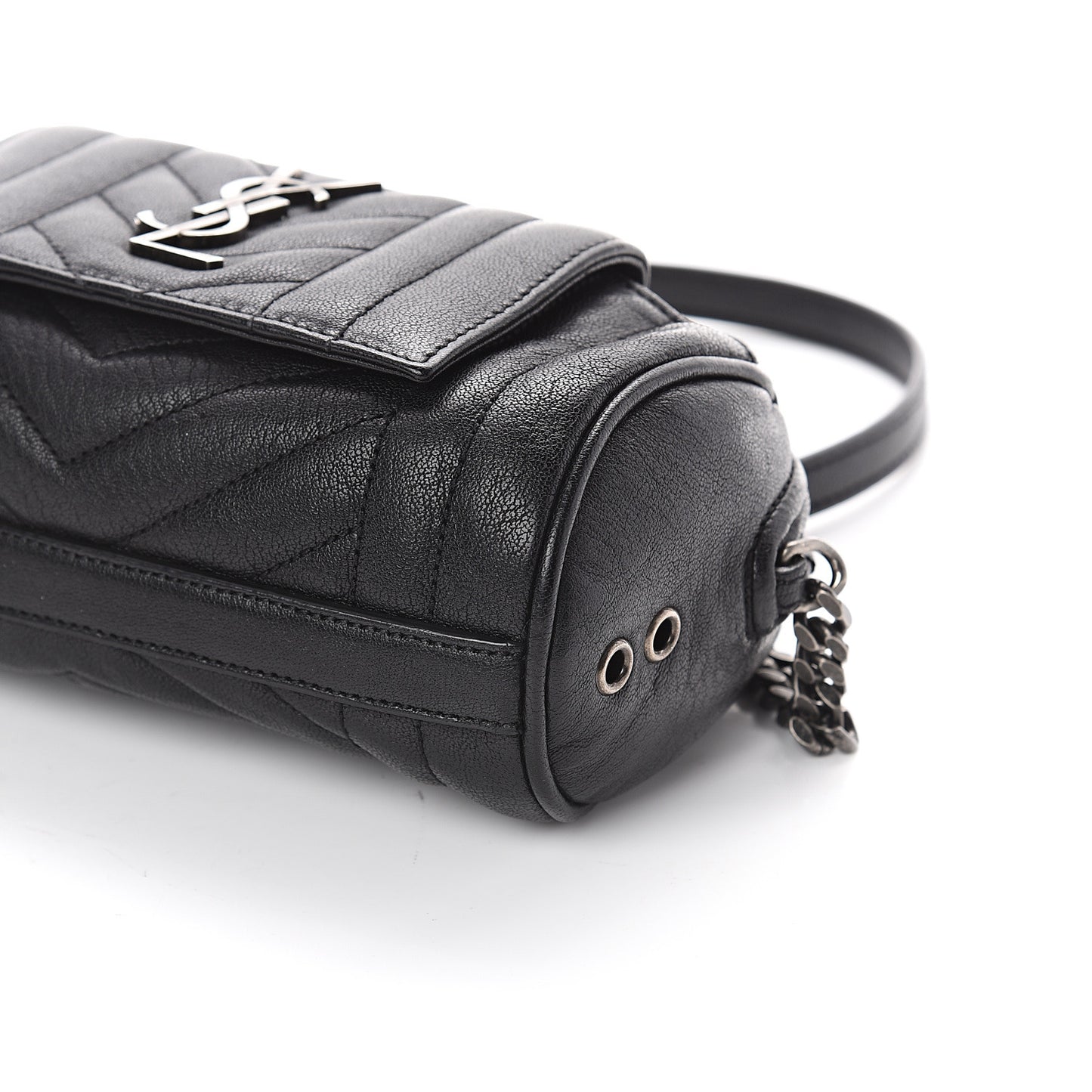 Lambskin Matelasse Monogram East West Rider Bag Black