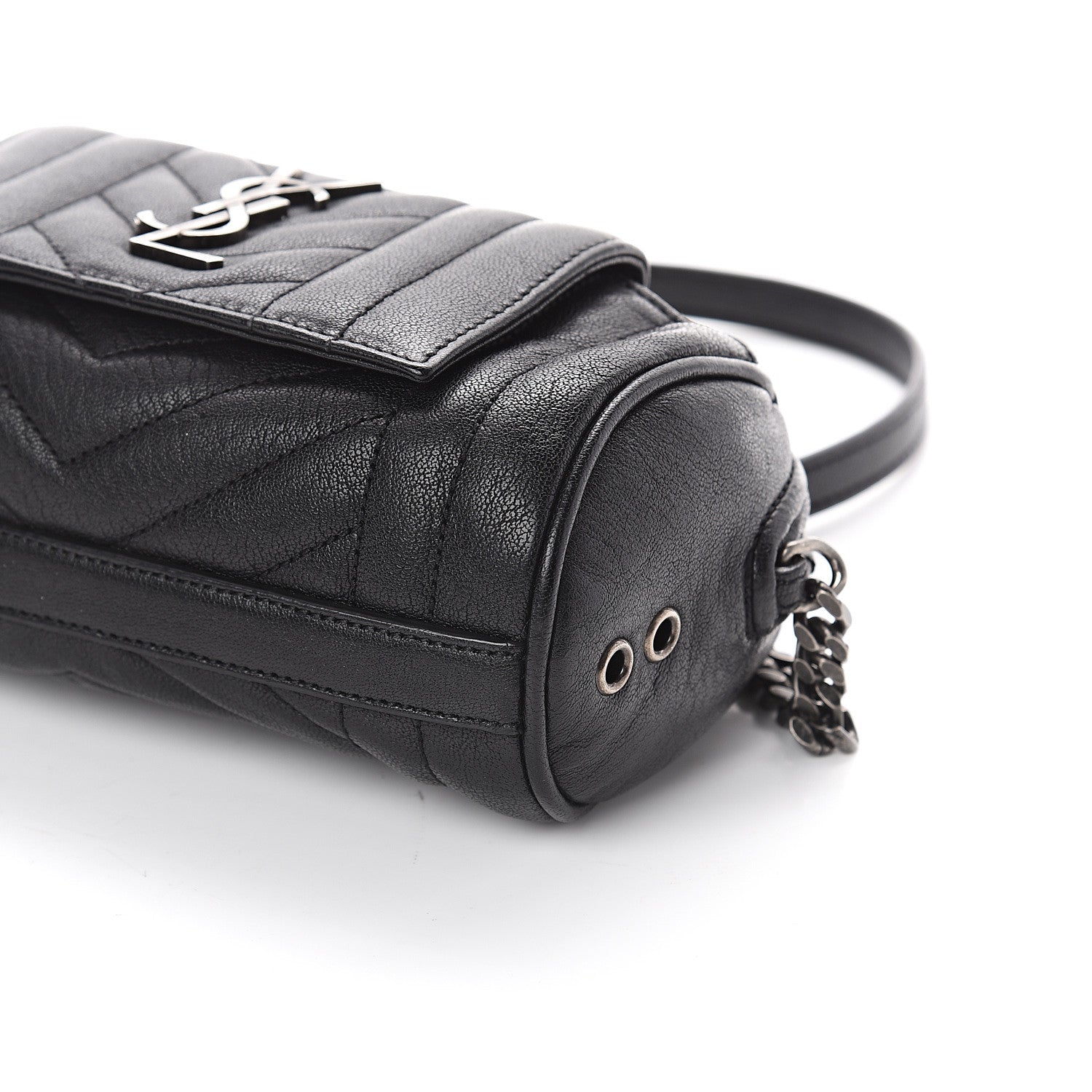 Saint Laurent Lambskin Matelasse Monogram East West Rider Bag Black 8 of 8