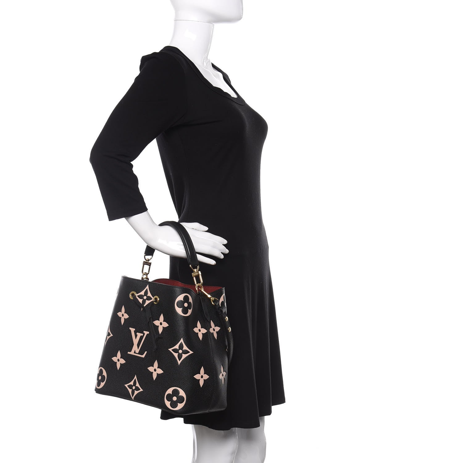 Louis Vuitton Empreinte Monogram Giant Neonoe MM Black Beige 2 of 10
