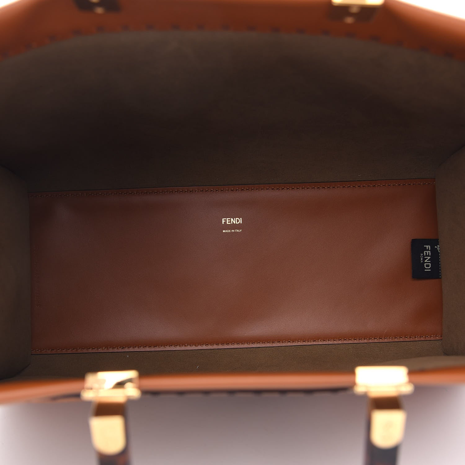 Fendi Vitello King Plexiglass Medium Fendi Sunshine Shopper Tote Cuoio 5 of 9