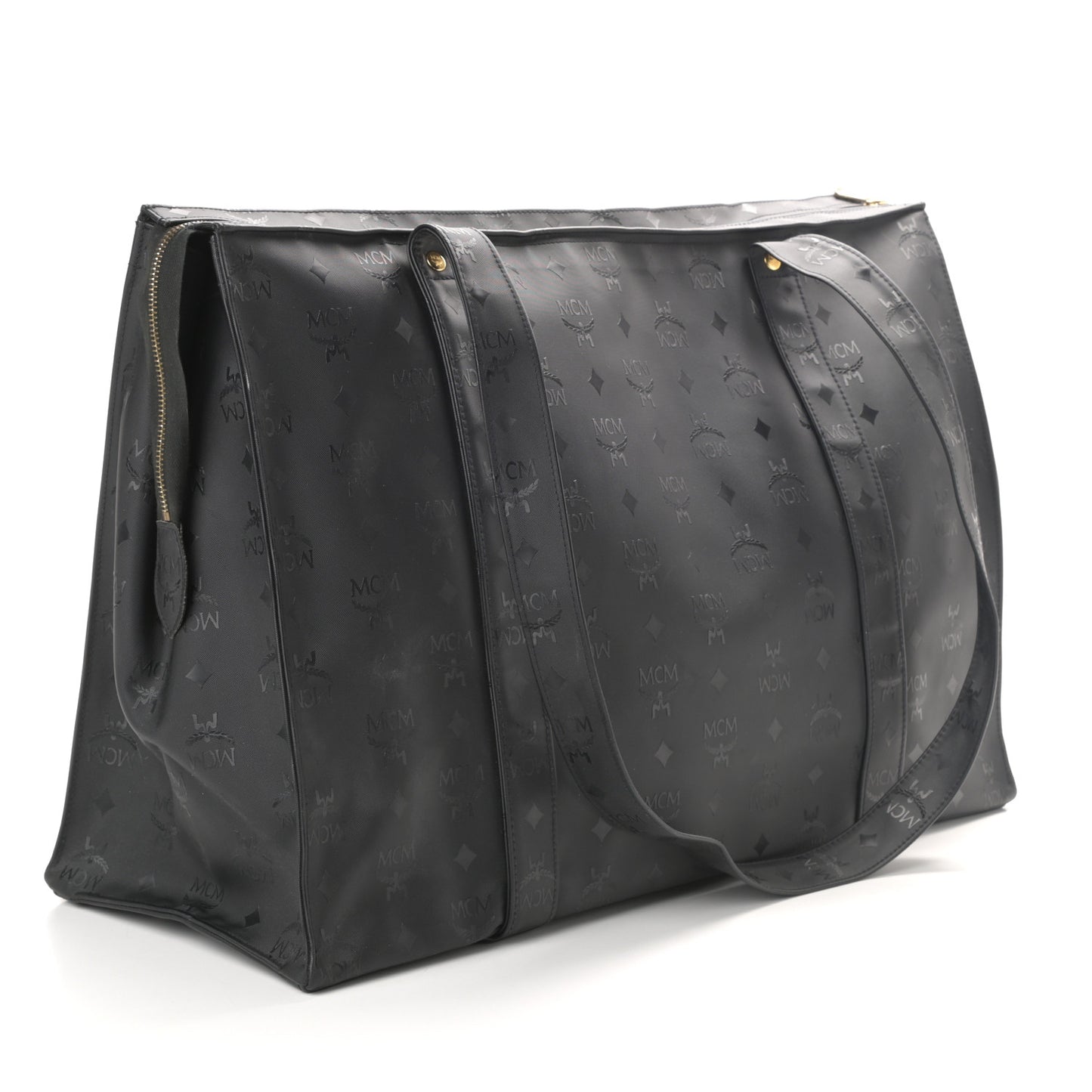 Monogram Coated Canvas Tote Bag Black