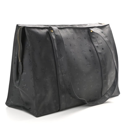 MCM Monogram Coated Canvas Tote Bag Black 3 of 9