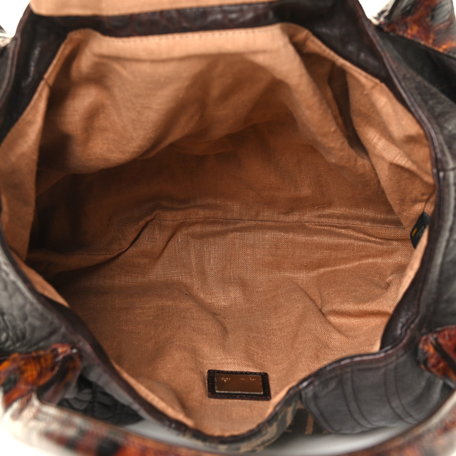 Fendi Zucca Nappa Nuvolata Vitello Tortuga Spy Tobacco Moro 4 of 9