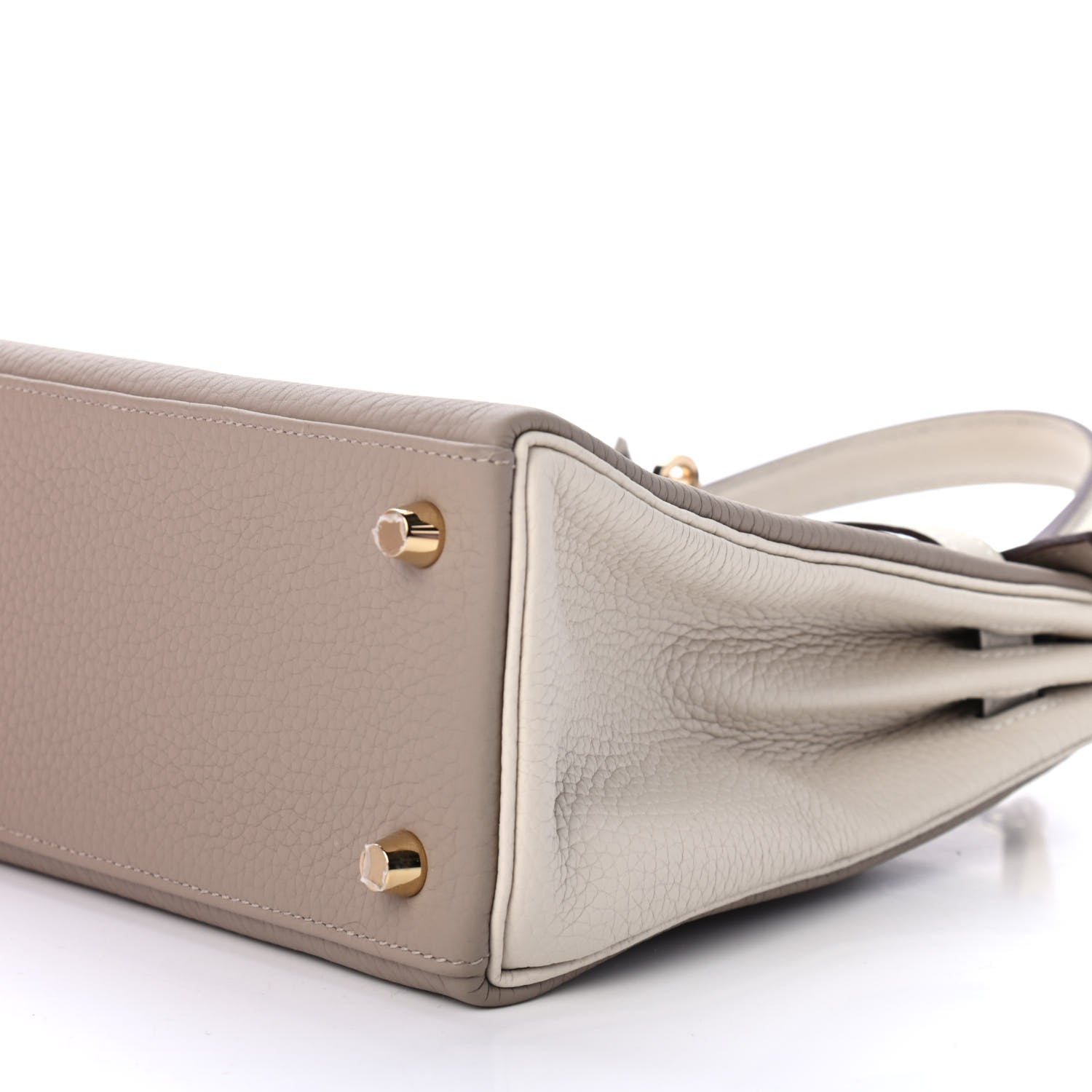 Hermes Taurillon Clemence Horseshoe Kelly Retourne 25 Gris Tourterelle Craie 9 of 10
