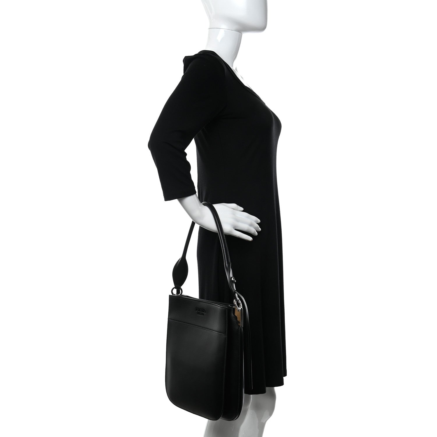 Prada City Calfskin Small Margit Bag Black 2 of 9