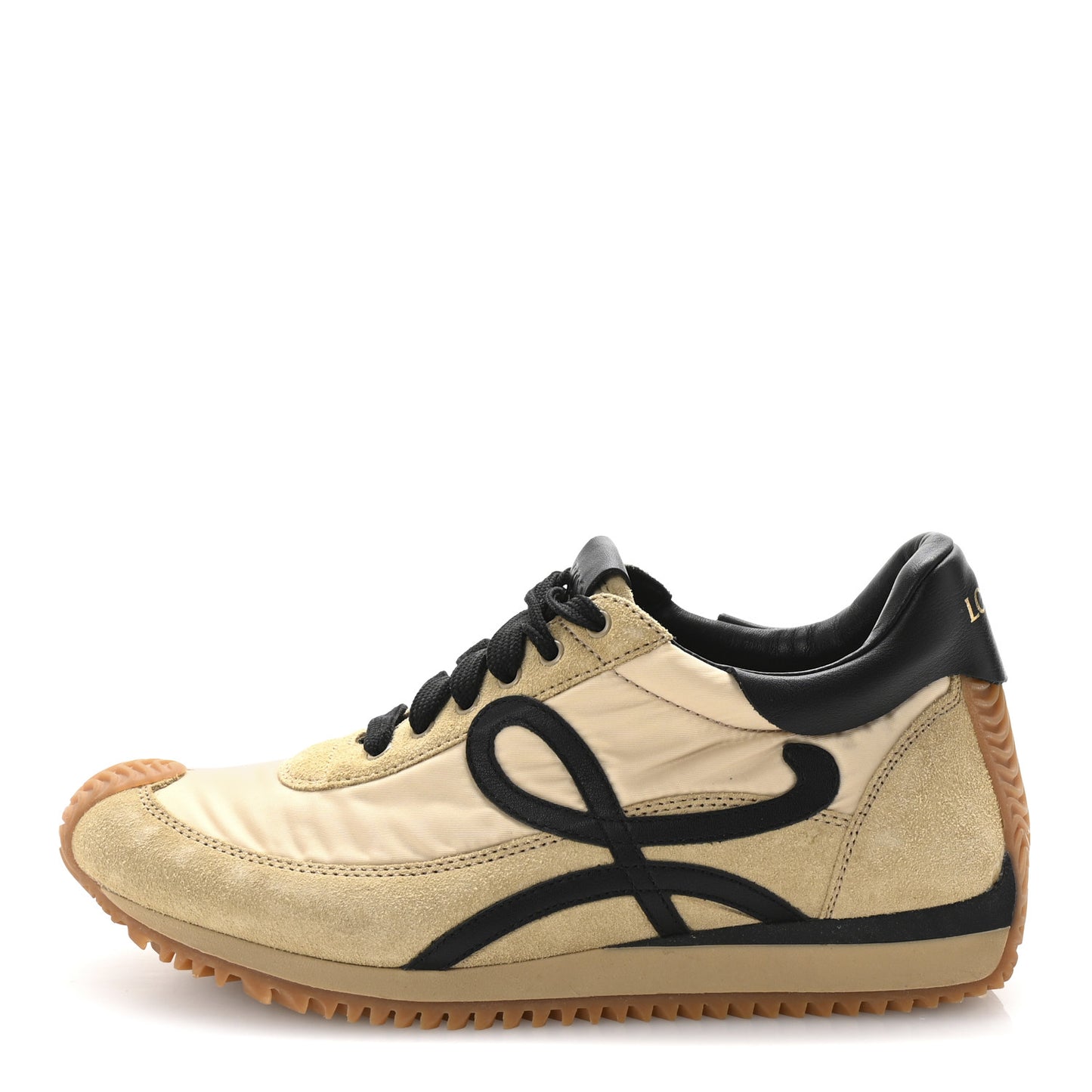 Nylon Suede Flow Runner Sneakers 37 Gold Black