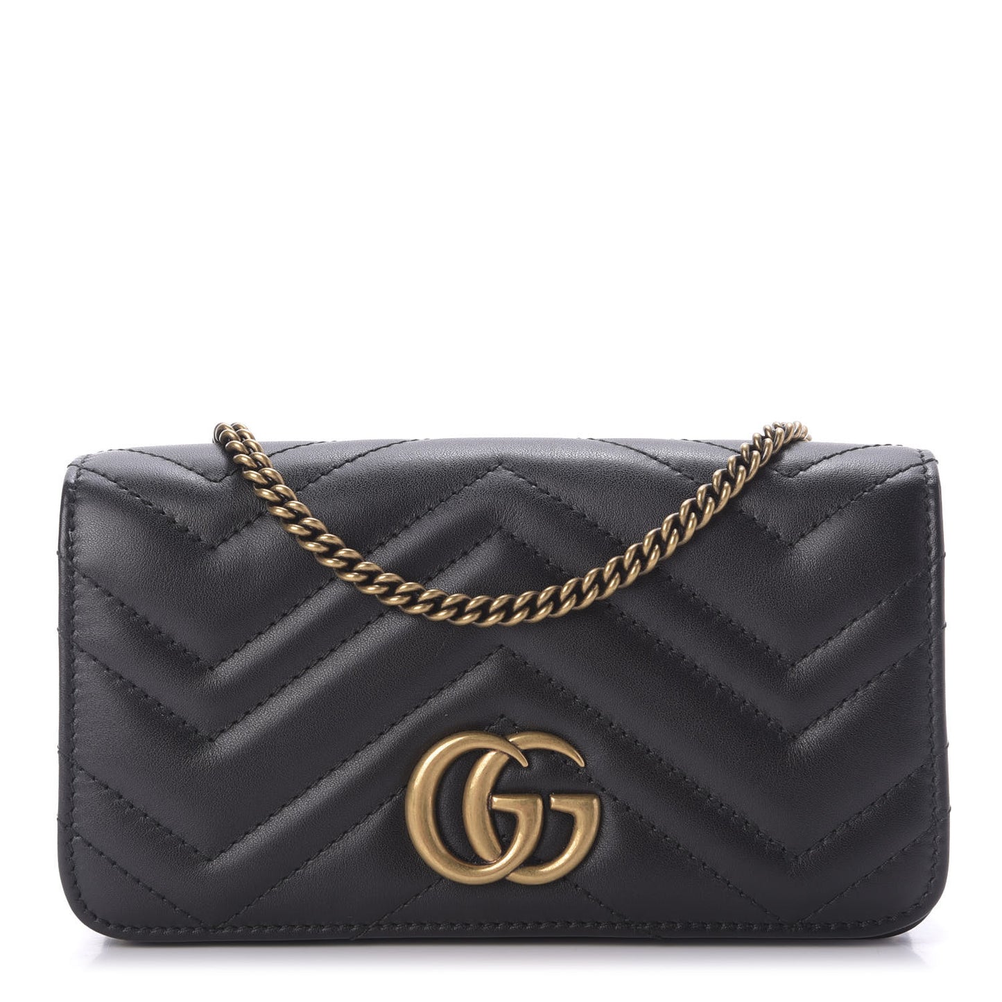 Calfskin Matelasse GG Marmont Mini Bag Black