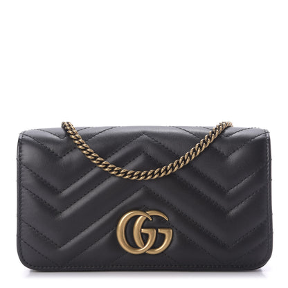 Gucci Calfskin Matelasse GG Marmont Mini Bag Black 1 of 8