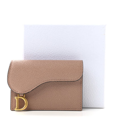 Christian Dior Grained Calfskin Saddle Card Holder Blush 9 of 9