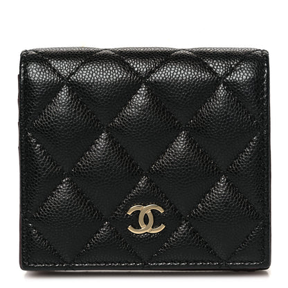 Chanel Caviar Quilted Compact Bifold Wallet Black 1 of 10