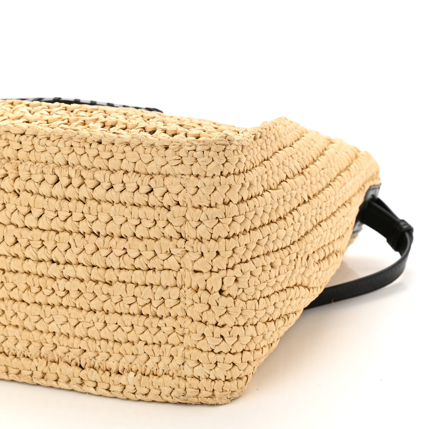 Braided Raffia Eco Alter Napa Perforated Logo Crossbody Bag Natural