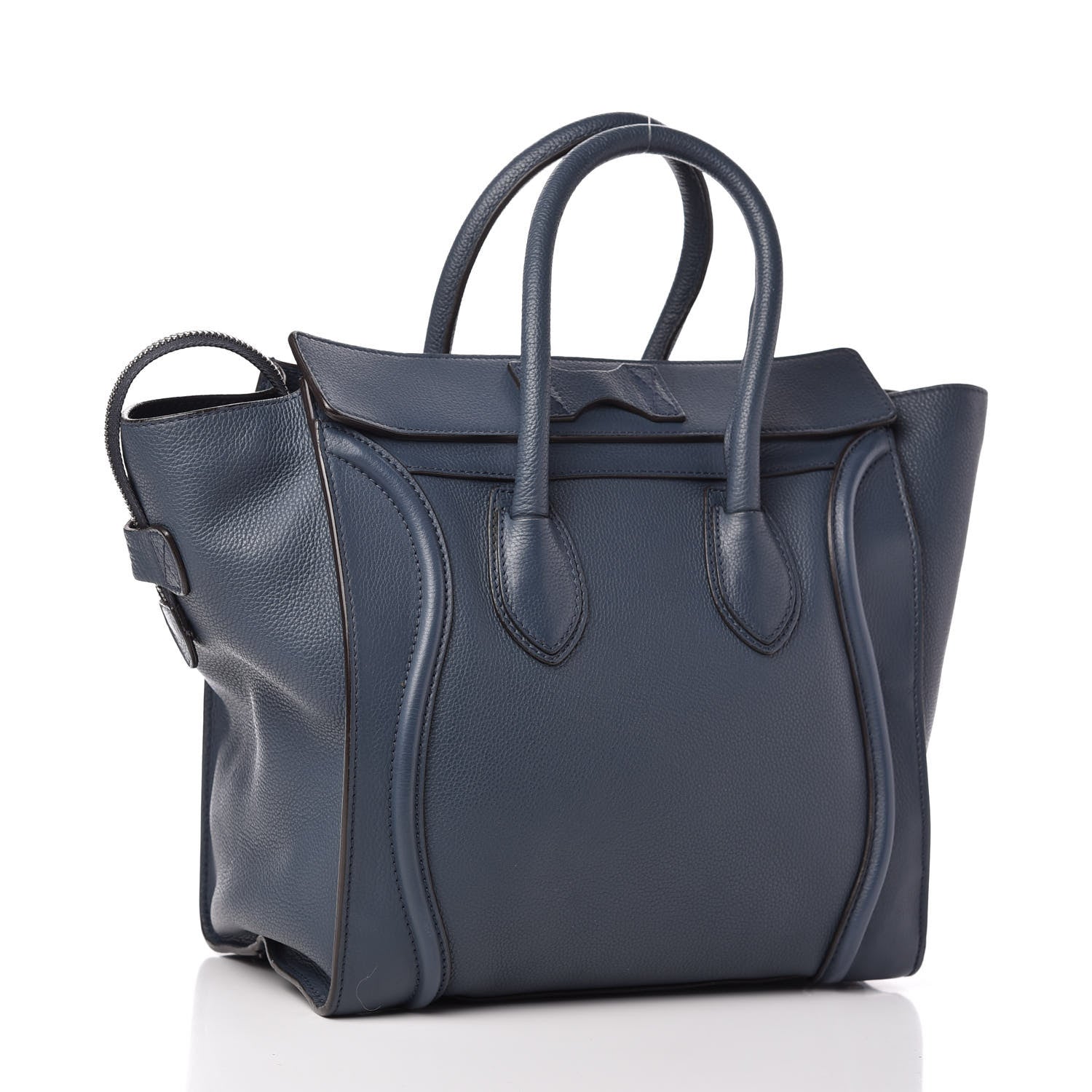 Celine Drummed Calfskin Mini Luggage Slate 3 of 9