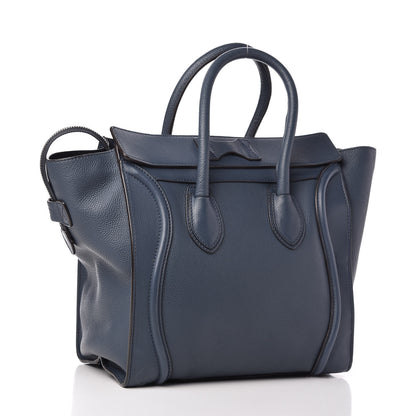 Celine Drummed Calfskin Mini Luggage Slate 3 of 9
