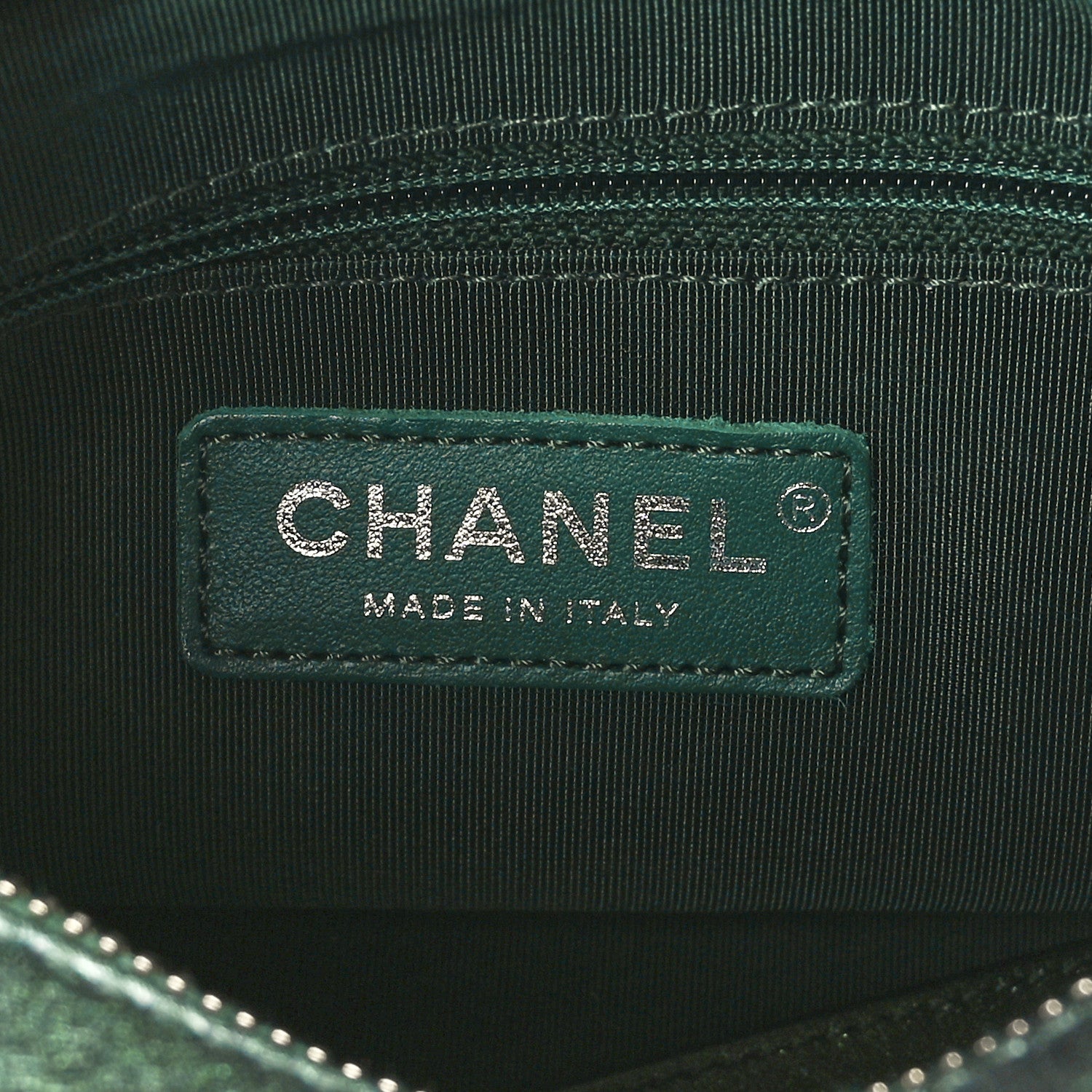 Chanel Metallic Aged Calfskin Chevron Quilted Small Gabrielle Hobo Green 6 of 11