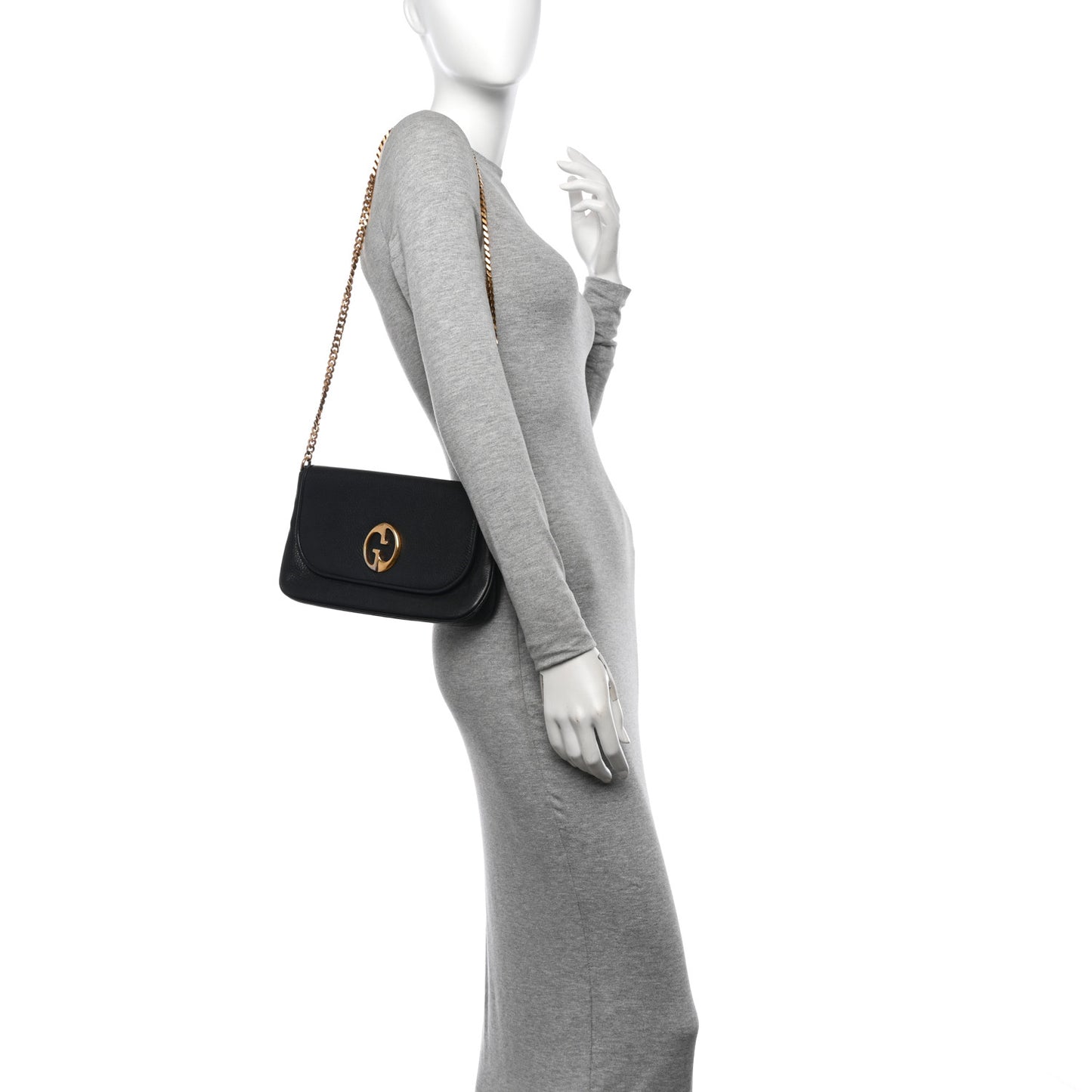 Calfskin Medium 1973 Chain Shoulder Bag Black