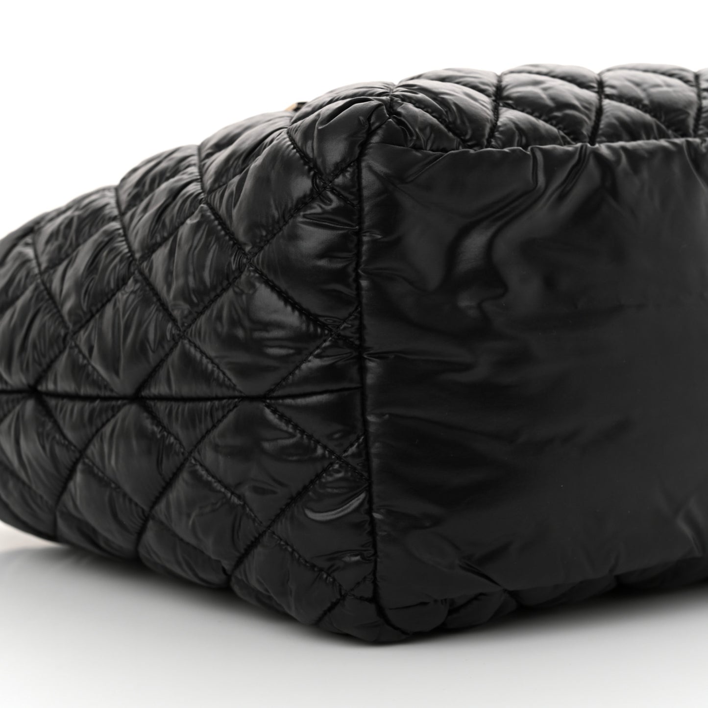 Nylon Quilted Small Coco Cocoon Tote Black
